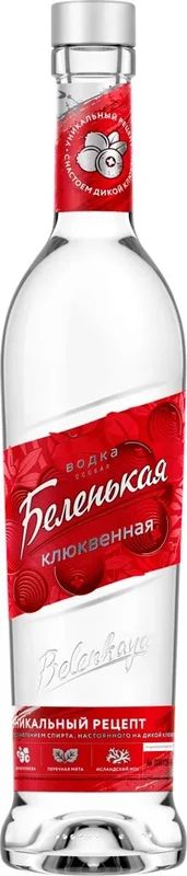 Водка БЕЛЕНЬКАЯ Клюквенная особая 40% ст/б 0.5л