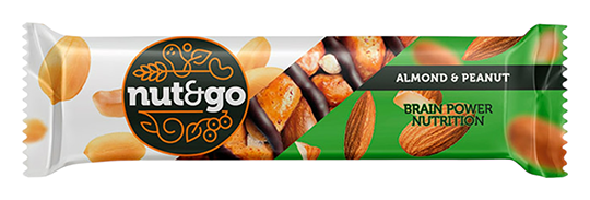 Батончик НАТ&ГОУ миндально-арахисовый с арахисовой пастой 36г