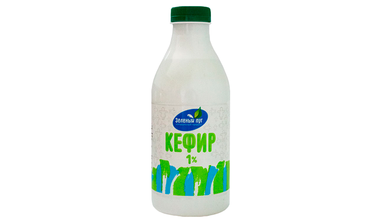 Кефир ЗЕЛЕНЫЙ ЛУГ бзмж 1% пэт 750г
