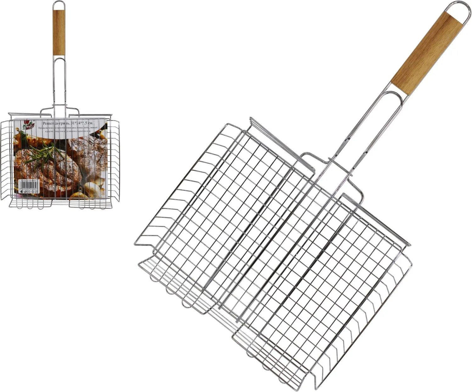 Решетка-гриль АТМИКС глубокая 31*24*5.5см арт.S-E40872