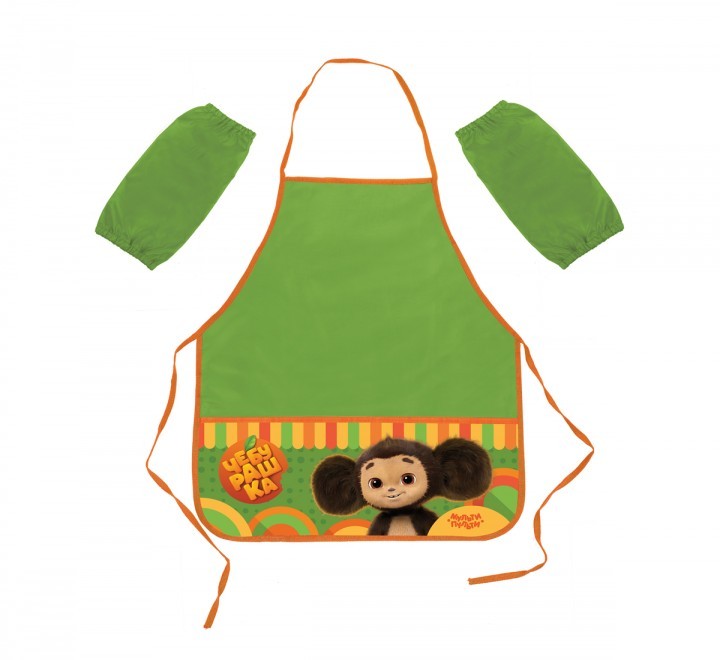 Фартук МУЛЬТИ-ПУЛЬТИ Чебурашка с нарукавниками 53.5*44.5см