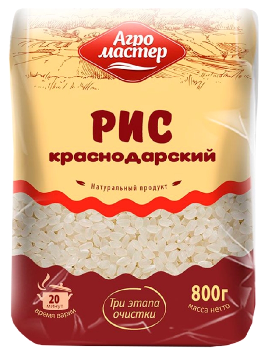Рис АГРОМАСТЕР круглозерный м/у 800г