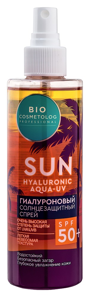 Спрей солнцезащитный БИО КОСМЕТОЛОГ Гиалуроновый SPF50+ 190мл