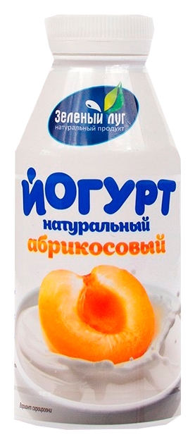 Йогурт ЗЕЛЕНЫЙ ЛУГ натуральный абрикос бзмж 2.5% 340г