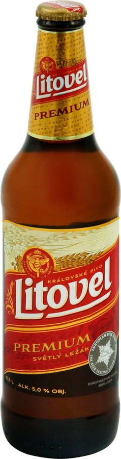 Пиво ЛИТОВЕЛ Премиум светлое фильтрованное пастер 5% ст/б 0.5л