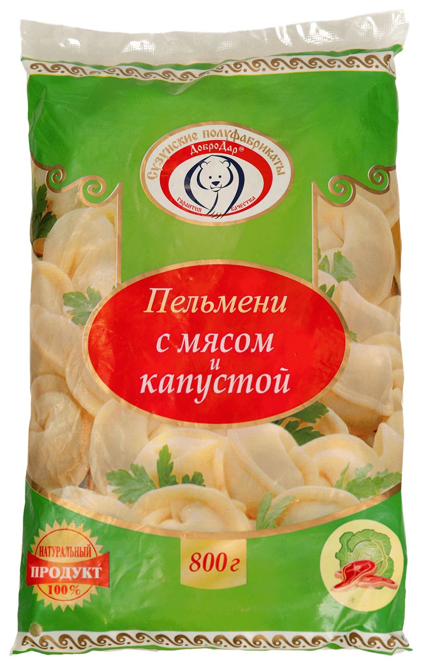 Пельмени ДОБРОДАР с мясом и капустой 800г