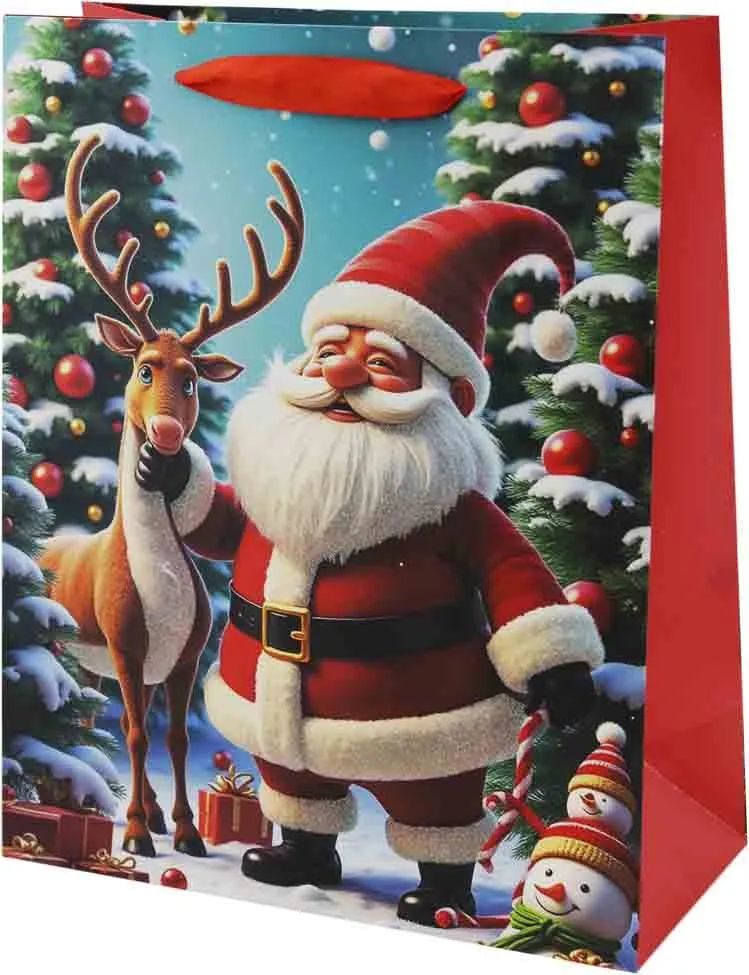 Пакет подарочный ТАМ-ТАМ Дед Мороз с оленем 26*12*32см арт.C1953M