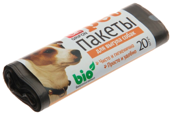 Пакеты для выгула собак ГРИФОН 25*40см 20шт