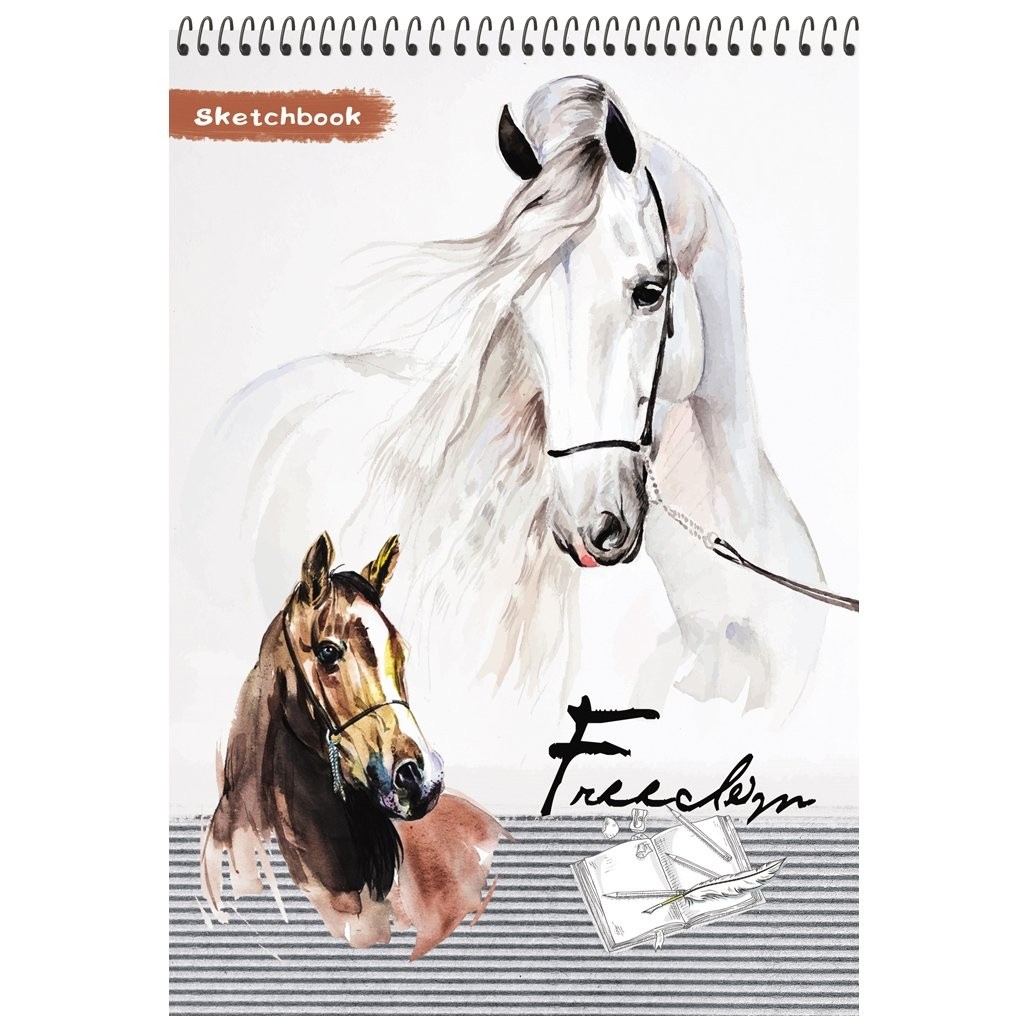 Скетчбук ПРОФ-ПРЕСС Верные лошади А5 64л арт.64-1380