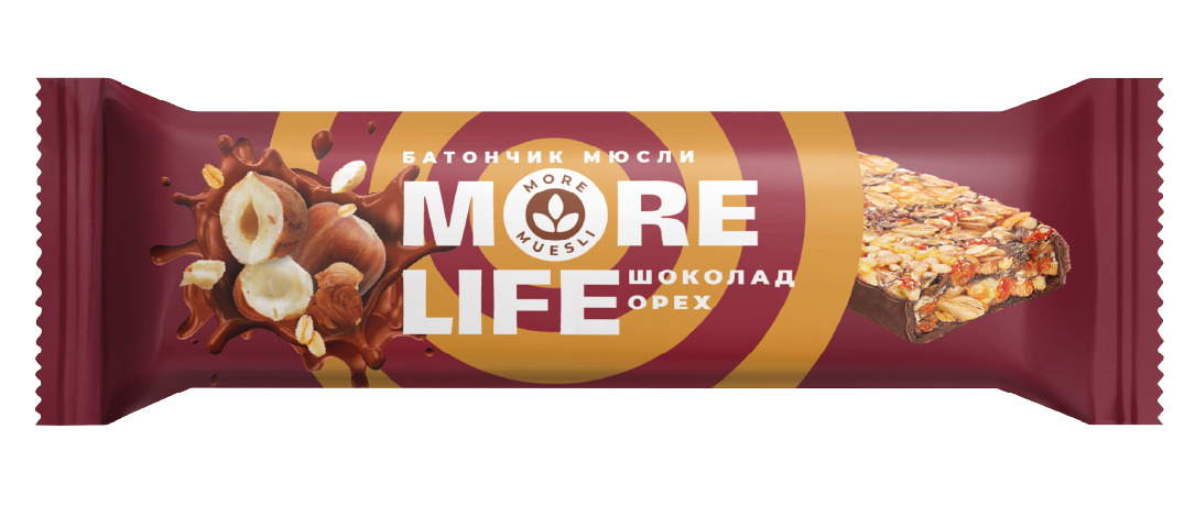 Батончик мюсли МОРЕ ЛАЙФ с орехом и глазурью 32г