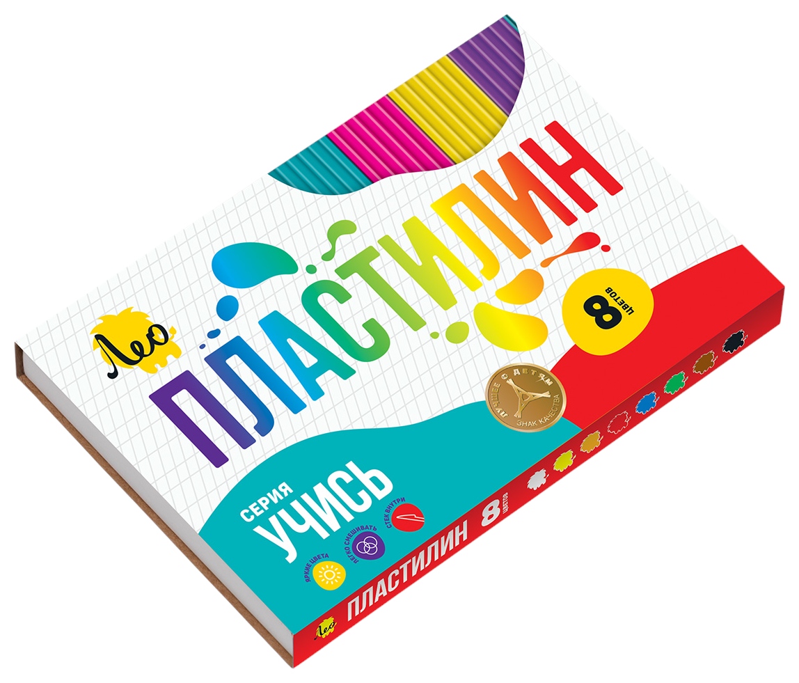 Пластилин ЛЕО Учись 8цв арт.LNMC-0108