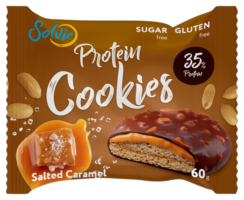 Печенье СОЛВИ Протеин Куки арахисовое с соленой карамелью 60г