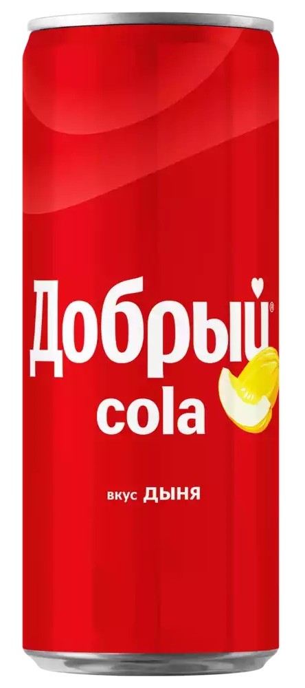 Газ.напиток ДОБРЫЙ Кола со вкусом дыни ж/б 0.33л