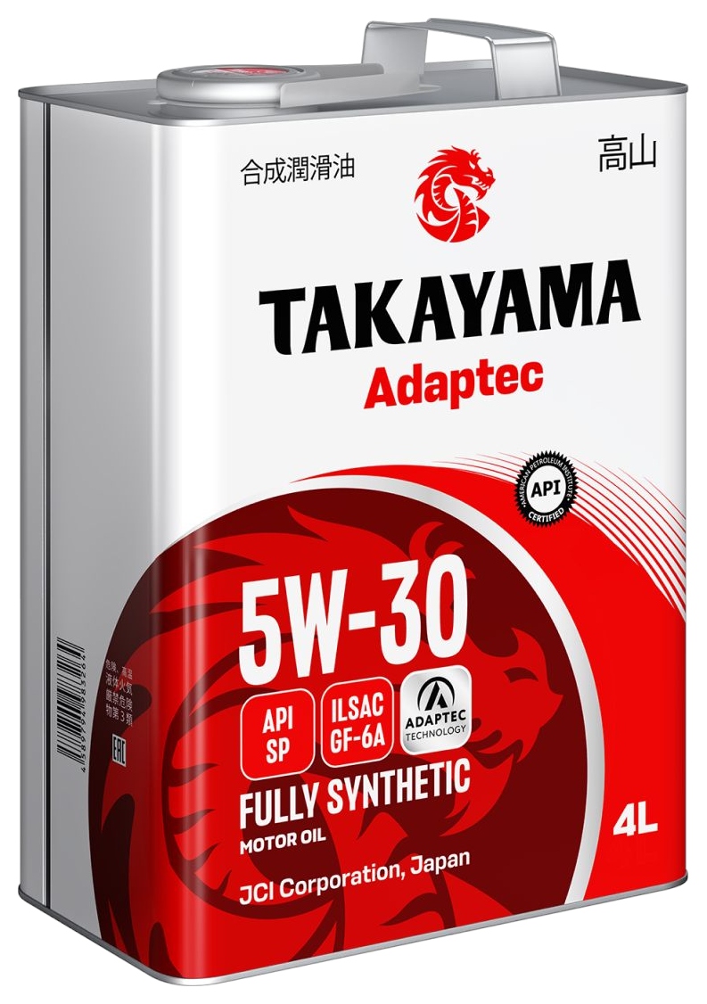 Масло ТАКАЙАМА Адаптек SAE 5W-30 ILSAG GF-6 SP синтетика ж/б 4л