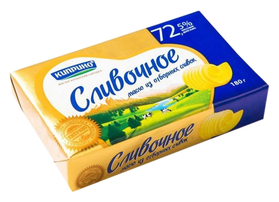 Масло сладко-сливочное КИПРИНО Крестьянское несоленое бзмж 72.5% 180г