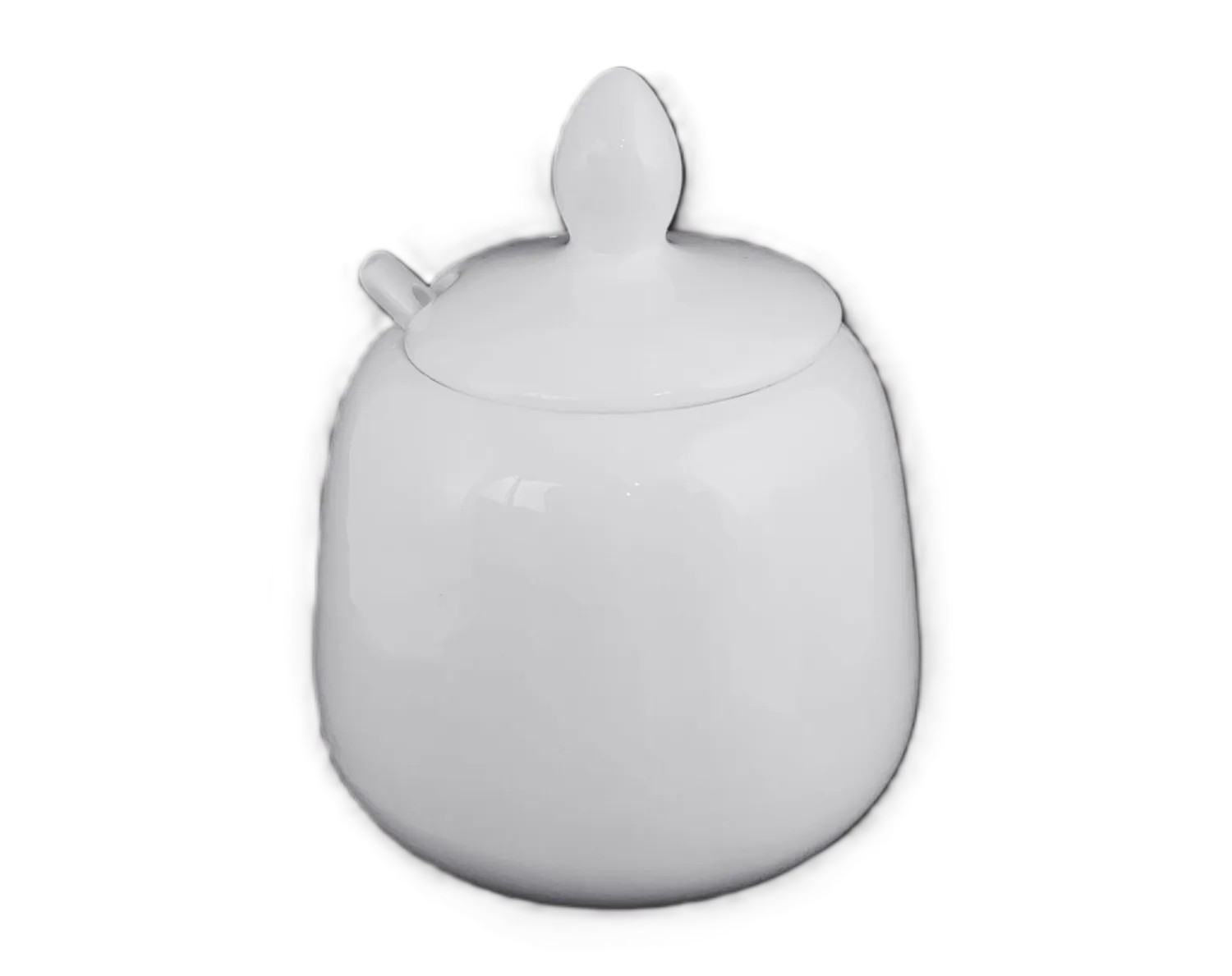 Сахарница НАТАМ фарфоровая белая с ложкой 230мл арт.022 5030-13