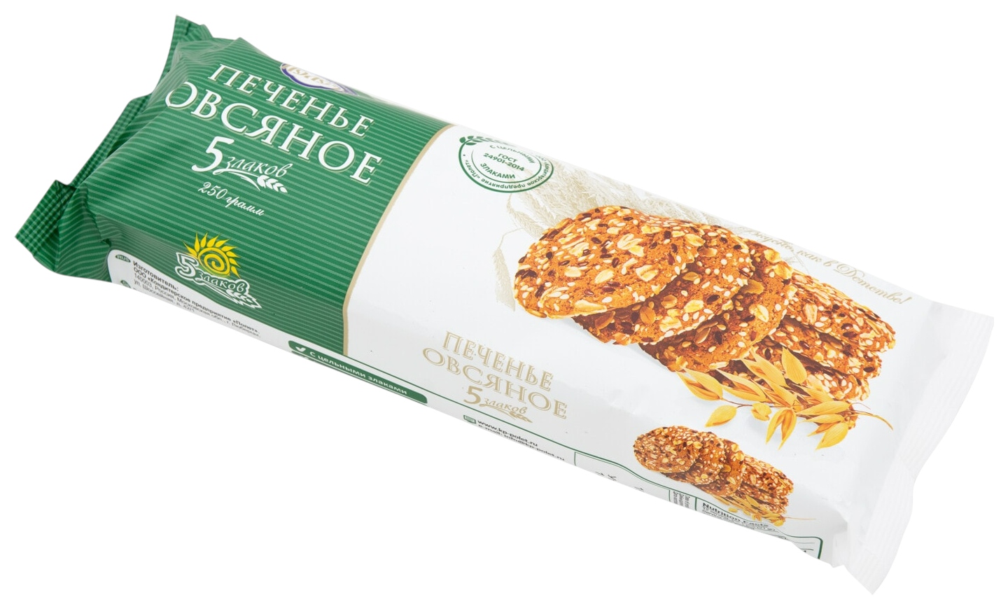 Печенье ПОЛЕТ Овсяное со злаками 250г