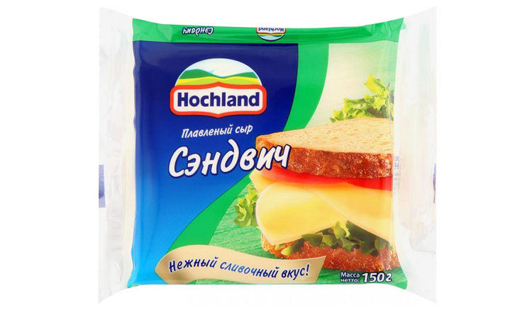 Сыр плавленый ХОХЛАНД сэндвич ломтики бзмж 45% 150г