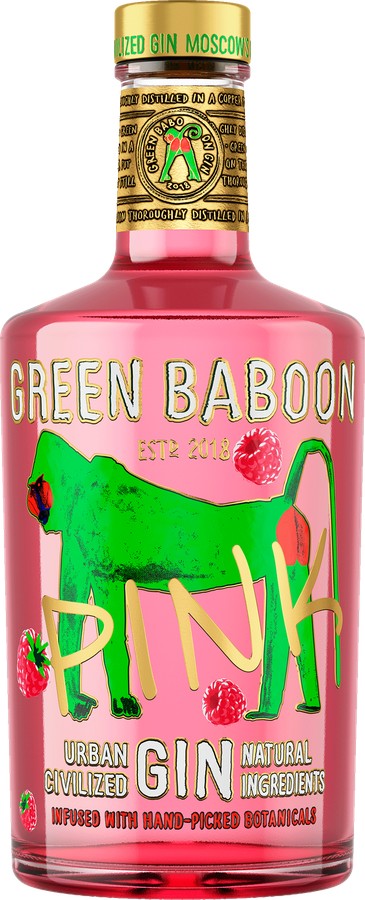 Джин ГРИН БАБУН Пинк 40% ст/б 0.7л