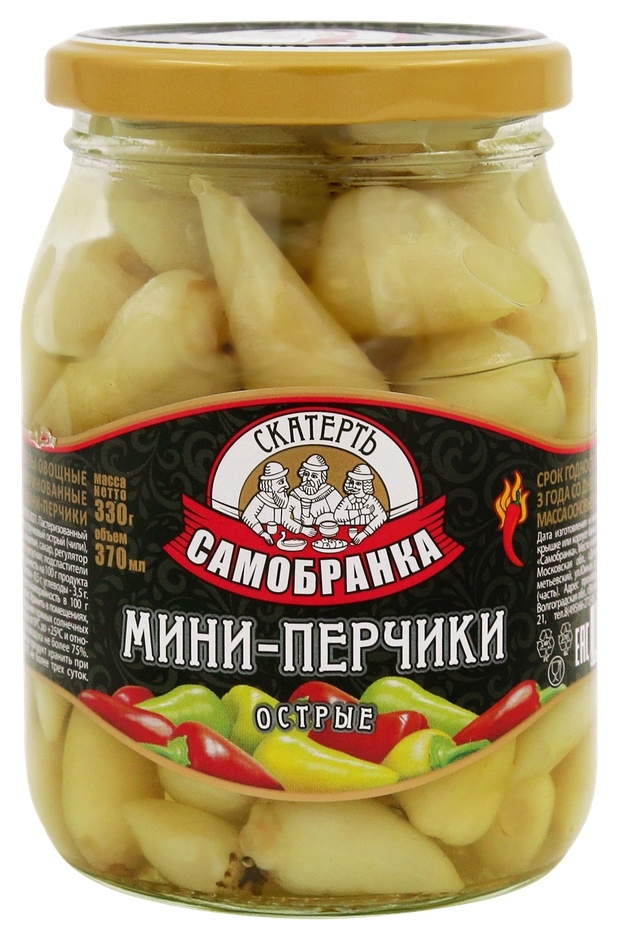 Мини-перчики СКАТЕРТЬ-САМОБРАНКА Острые ст/б 370мл