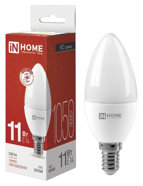 Лампа светодиодная ИН ХОУМ Свеча 11Вт 4000К 1050Лм Е14