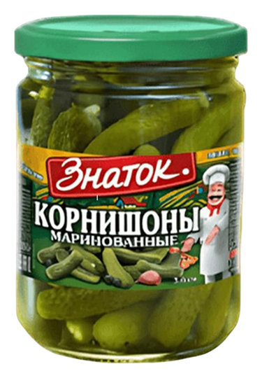Огурцы ЗНАТОК Корнишоны маринованные ст/б 350г
