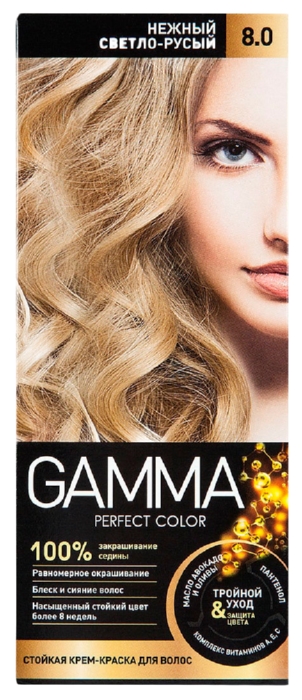 Краска для волос ГАММА Перфект колор нежный светло-русый №8.0