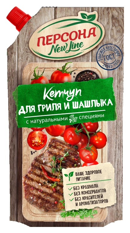 Кетчуп ПЕРСОНА Нью лайн для гриля и шашлыка д/пак 350г