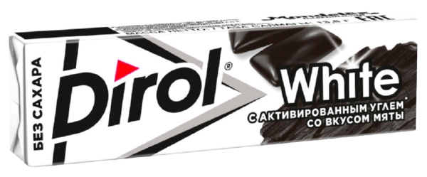 Жевательная резинка ДИРОЛ с активированным углем и вкусом мяты 13.6г