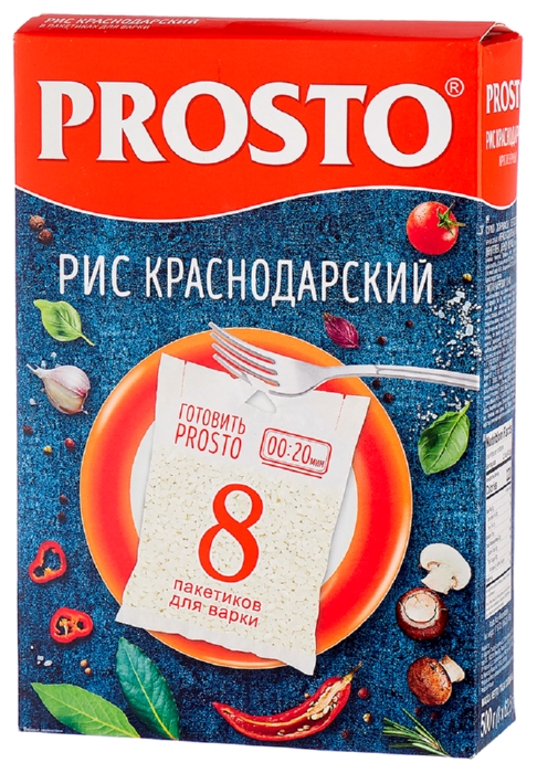 Рис ПРОСТО Краснодарский круглозерный карт/уп 500г