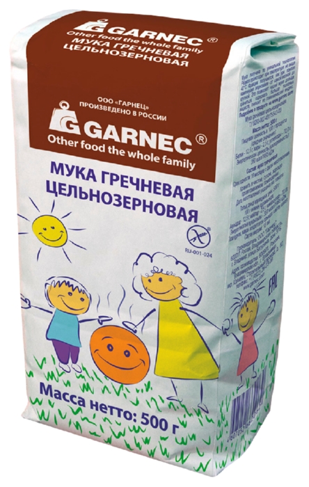Мука ГАРНЕЦ гречневая цельнозерновая м/у 500г