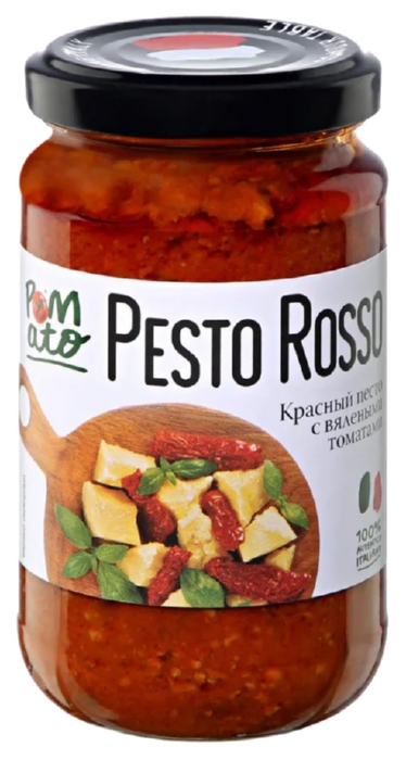 Соус ПОМАТО Красный песто с вялеными томатами ст/б 190г