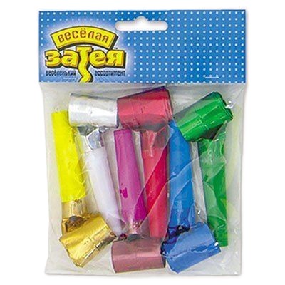 Язычок ВЕСЕЛАЯ ЗАТЕЯ гудок фольгированный 6шт