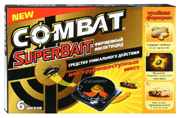 Ловушка от тараканов КОМБАТ СуперБайт инсектицид