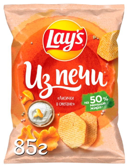 Чипсы ЛЕЙС из печи Лисички в сметане 85г