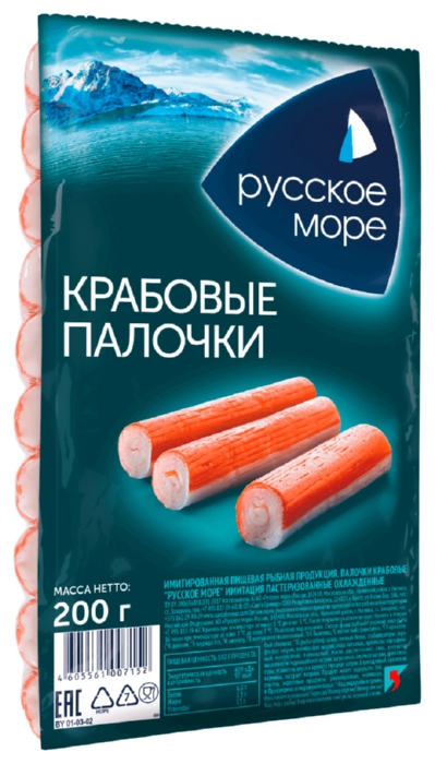 Крабовые палочки РУССКОЕ МОРЕ с/м 200г