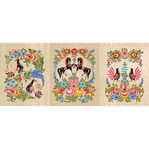 Полотенце кухонное ЛАГУНА-М Роспись 45*60см рогожка арт.13183-1