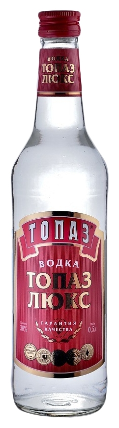 Водка ТОПАЗ Люкс 38% ст/б 0.5л