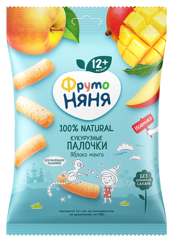 Кукурузные палочки ФРУТОНЯНЯ яблоко манго 20г