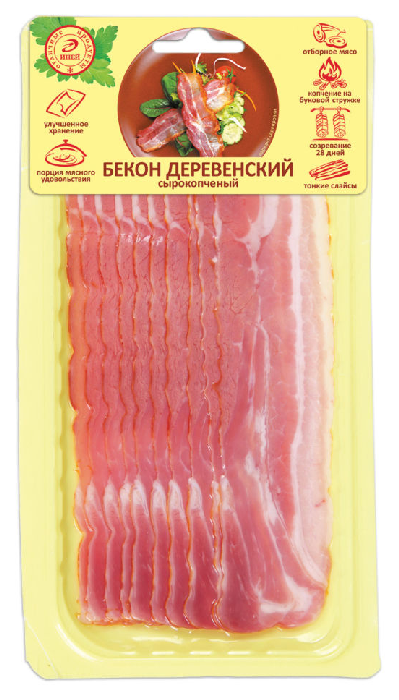 Бекон ИНЕЙ Деревенский нарезка с/к 100г