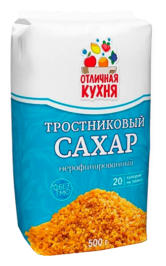 Сахар песок ОТЛИЧНАЯ КУХНЯ Тростниковый м/у 500г