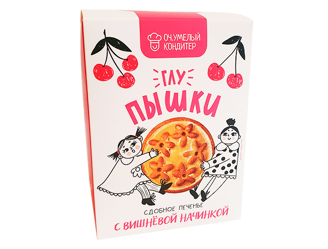 Печенье ОЧ.УМЕЛЫЙ КОНДИТЕР Глу-пышки с вишневой начинкой 200г