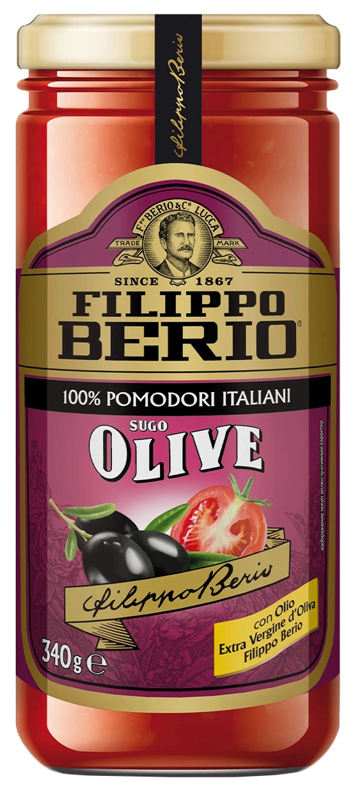 Соус ФИЛИППО БЕРИО томатный с оливками ст/б 340г