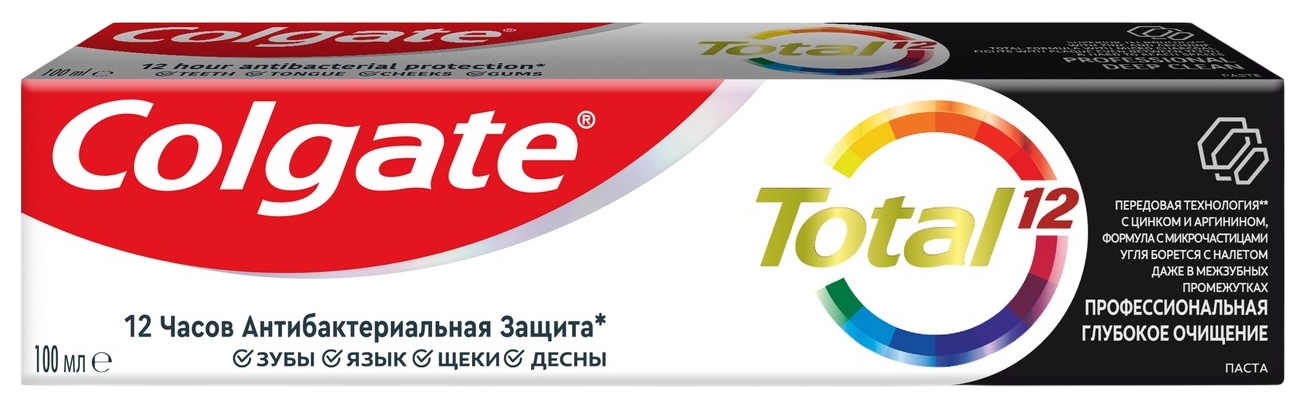 Зубная паста КОЛГЕЙТ Тотал 12 Профессиональная Глубокое очищение 100мл