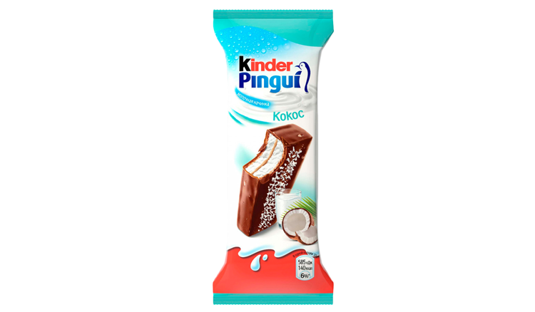 Пирожное КИНДЕР Пингви глазированное кокос 32% 30г