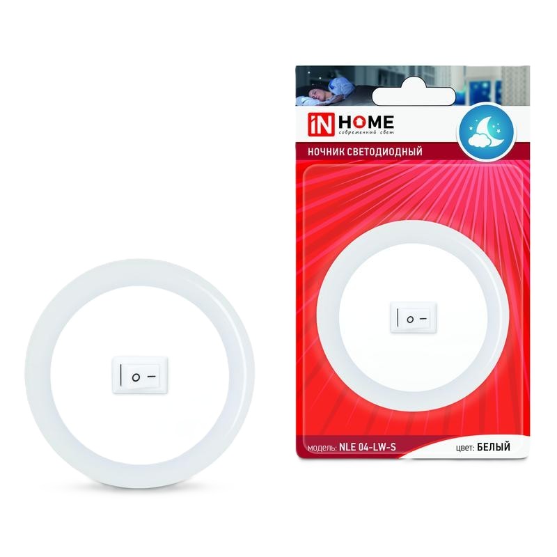 Ночник светодиодный ИН ХОУМ белый арт.NLE 04-LW