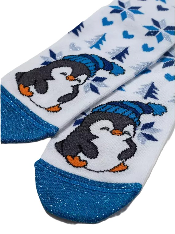 Носки детские КОНТЕ КИДС Новый год белые р.20-22 арт.953