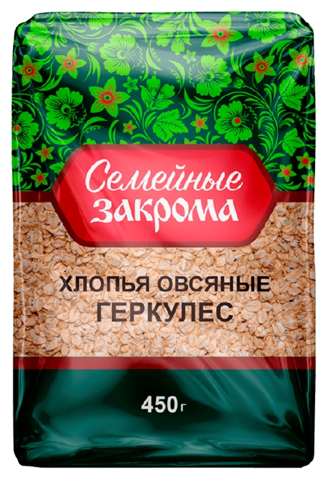 Овсяные хлопья СЕМЕЙНЫЕ ЗАКРОМА Геркулес м/у 450г