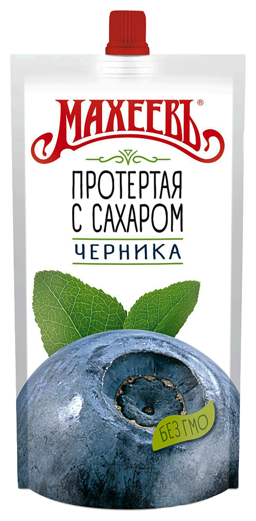 Черника МАХЕЕВЪ протертая с сахаром д/пак 300г
