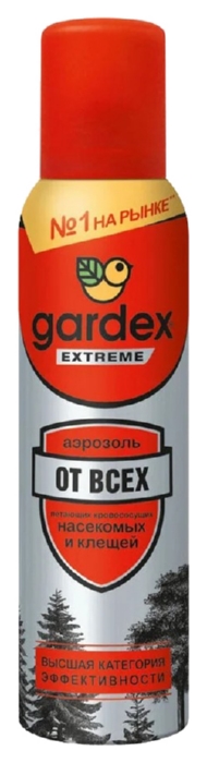 Аэрозоль-репеллент ГАРДЕКС Экстрим от всех летающих кровососущих насекомых и клещей 150мл